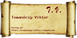 Tomanóczy Viktor névjegykártya